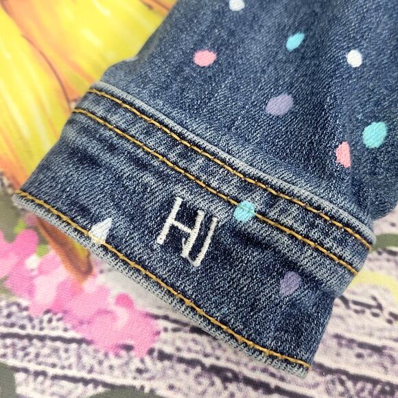 Cat & Jack Denim Paint Splatter Jacket Girl's Size 2T - Picture 3 of 6